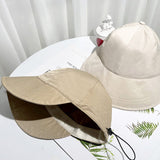 Promotional Summer Sunshade Hat Wide Brim Sun Hat Drawstring Adjustable Foldable Women Men Cap Quick-drying Hats Visors Fisherman Caps