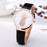 Sidiou Group New Fashion Women Watches Pineapple Pattern For Girl Student Wrist Watch Fashion PU Leather Analog Quartz Lady Watch