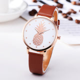 Sidiou Group New Fashion Women Watches Pineapple Pattern For Girl Student Wrist Watch Fashion PU Leather Analog Quartz Lady Watch