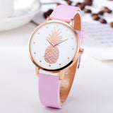 Sidiou Group New Fashion Women Watches Pineapple Pattern For Girl Student Wrist Watch Fashion PU Leather Analog Quartz Lady Watch
