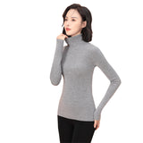 Sidiou Group Seamless Thicken Woolen Sweater For Women Winter Basic Stand Collar Long Sleeve Underwear Slim And Warm Knitted Bottoming Shirt