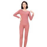 Sidiou Group Winter Woolen Silk Warm Soft Stretch Long Johns For Men And Women 2 Piece Bottoming Shirt And Leggings Thermal Underwear Set
