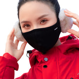 Sidiou Group Fashion Cute Winter Warm Face Cover With Earmuff For Women Outdoor UPF50+ Sun Protection Breathable Windproof Plush Cotton Facemask