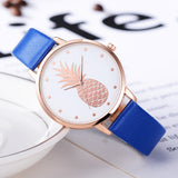 Sidiou Group New Fashion Women Watches Pineapple Pattern For Girl Student Wrist Watch Fashion PU Leather Analog Quartz Lady Watch