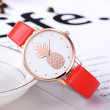 Sidiou Group New Fashion Women Watches Pineapple Pattern For Girl Student Wrist Watch Fashion PU Leather Analog Quartz Lady Watch