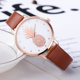 Sidiou Group New Fashion Women Watches Pineapple Pattern For Girl Student Wrist Watch Fashion PU Leather Analog Quartz Lady Watch