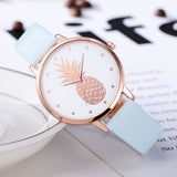 Sidiou Group New Fashion Women Watches Pineapple Pattern For Girl Student Wrist Watch Fashion PU Leather Analog Quartz Lady Watch