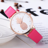 Sidiou Group New Fashion Women Watches Pineapple Pattern For Girl Student Wrist Watch Fashion PU Leather Analog Quartz Lady Watch