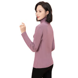 Sidiou Group Winter Women Slim Fit Long Sleeve Bottoming T Shirt Ladies Dralon Thickened High Neck Fleece Elastic Thermal Underwear Top
