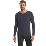 Sidiou Group Men Seamless Self-heating Round Neck Stretch Bottoming Shirt Cashmere Long Sleeve Thermal Underwear Top For Winter