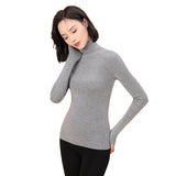 Sidiou Group Seamless Thicken Woolen Sweater For Women Winter Basic Stand Collar Long Sleeve Underwear Slim And Warm Knitted Bottoming Shirt