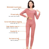 Sidiou Group Winter Woolen Silk Warm Soft Stretch Long Johns For Men And Women 2 Piece Bottoming Shirt And Leggings Thermal Underwear Set