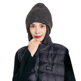 Sidiou Group Winter Outdoor Carbon Fiber Heated Knitted Hat 3.7V 3400mAh Rechargeable Heat Caps For Women Washable Warm Electric Heating Beanie Cap