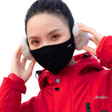 Sidiou Group Fashion Cute Winter Warm Face Cover With Earmuff For Women Outdoor UPF50+ Sun Protection Breathable Windproof Plush Cotton Facemask