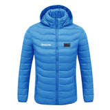 Sidiou Group 5 Zones USB Electric Heated Jacket For Men Women Winter Outdoor Warm Detachable Hood Coat Waterproof Heating Down Cotton Jacket