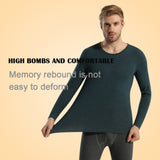 Sidiou Group Men Seamless Self-heating Round Neck Stretch Bottoming Shirt Cashmere Long Sleeve Thermal Underwear Top For Winter