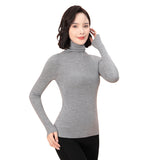 Sidiou Group Seamless Thicken Woolen Sweater For Women Winter Basic Stand Collar Long Sleeve Underwear Slim And Warm Knitted Bottoming Shirt