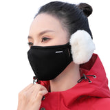 Sidiou Group Fashion Cute Winter Warm Face Cover With Earmuff For Women Outdoor UPF50+ Sun Protection Breathable Windproof Plush Cotton Facemask