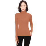 Sidiou Group Seamless Thicken Woolen Sweater For Women Winter Basic Stand Collar Long Sleeve Underwear Slim And Warm Knitted Bottoming Shirt