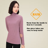 Sidiou Group Winter Women Slim Fit Long Sleeve Bottoming T Shirt Ladies Dralon Thickened High Neck Fleece Elastic Thermal Underwear Top