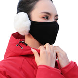 Sidiou Group Fashion Cute Winter Warm Face Cover With Earmuff For Women Outdoor UPF50+ Sun Protection Breathable Windproof Plush Cotton Facemask