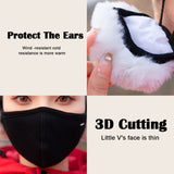 Sidiou Group Fashion Cute Winter Warm Face Cover With Earmuff For Women Outdoor UPF50+ Sun Protection Breathable Windproof Plush Cotton Facemask