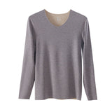 Sidiou Group Men Seamless Self-heating Round Neck Stretch Bottoming Shirt Cashmere Long Sleeve Thermal Underwear Top For Winter