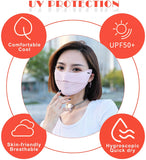 Sidiou Group Anniou Custom Women Ice Silk UPF50+ Anti UV Mouth Cover Breathable Ear-mounted Neck Gaiters Outdoor Dustproof Face Cover