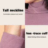Sidiou Group Winter Women Slim Fit Long Sleeve Bottoming T Shirt Ladies Dralon Thickened High Neck Fleece Elastic Thermal Underwear Top