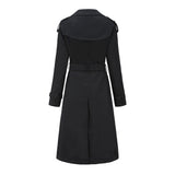 Sidiou Group Anniou Autumn And Winter New Women's Windbreaker Jacket Fashion Elegant Long-Sleeved  Solid Color Jacket Double-Breasted Long Outdoor Sports Windproof Warm Coat