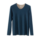 Sidiou Group Men Seamless Self-heating Round Neck Stretch Bottoming Shirt Cashmere Long Sleeve Thermal Underwear Top For Winter