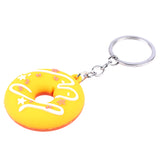 Sidiou Group Donut Cartoon Keychain For Car PVC Key Pendant Creative Small Bread Food Keyring Ornaments Accessories Trinket Gift
