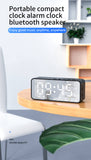 Mini Mirror Bluetooth Speaker Clocks LED Digital Electronic FM Radio Desktop Clocks USB Table Decor Watch Snooze Function Smart Alarm Clock