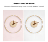 Sidiou Group Creative Art Design Transparent Suspended Wall Clock Nordic Simple Original Wood Feeling All-match For Home Decor Bedroom Living Room