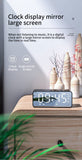 Mini Mirror Bluetooth Speaker Clocks LED Digital Electronic FM Radio Desktop Clocks USB Table Decor Watch Snooze Function Smart Alarm Clock