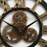 Creative Industrial Gear Silent Wall Clock Decorative Retro Wall Clock Industrial Age Style Room Decoration Wall Art Decor (Without Battery)