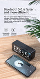 Mini Mirror Bluetooth Speaker Clocks LED Digital Electronic FM Radio Desktop Clocks USB Table Decor Watch Snooze Function Smart Alarm Clock