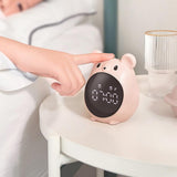Factory Wholesale Creative Elf Mouse Shape Small Cartoon Clocks Large Screen Rechargeable Time For Home Bedside Table Decoration Alarm Clock