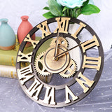 Creative Industrial Gear Silent Wall Clock Decorative Retro Wall Clock Industrial Age Style Room Decoration Wall Art Decor (Without Battery)