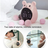 Factory Wholesale Creative Elf Mouse Shape Small Cartoon Clocks Large Screen Rechargeable Time For Home Bedside Table Decoration Alarm Clock
