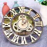 Creative Industrial Gear Silent Wall Clock Decorative Retro Wall Clock Industrial Age Style Room Decoration Wall Art Decor (Without Battery)