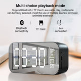 Sidiou Group Table Digital Clock For Home Decor Wireless Bluetooth 5.0 MP3 HiFi Speaker TF FM Hand-free Call LED Mirror Screen Alarm Clock
