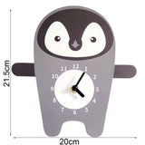 Sidiou Group Multi-purpose Nordic Cute Cartoon Animal Themed Wood Wall Clock Silent For Kids Bedroom Living Room Decoration Hanging Clocks