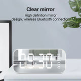 Sidiou Group Table Digital Clock For Home Decor Wireless Bluetooth 5.0 MP3 HiFi Speaker TF FM Hand-free Call LED Mirror Screen Alarm Clock