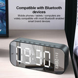 Sidiou Group Table Digital Clock For Home Decor Wireless Bluetooth 5.0 MP3 HiFi Speaker TF FM Hand-free Call LED Mirror Screen Alarm Clock