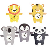Sidiou Group Multi-purpose Nordic Cute Cartoon Animal Themed Wood Wall Clock Silent For Kids Bedroom Living Room Decoration Hanging Clocks