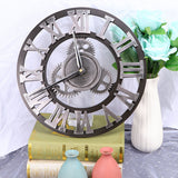 Creative Industrial Gear Silent Wall Clock Decorative Retro Wall Clock Industrial Age Style Room Decoration Wall Art Decor (Without Battery)