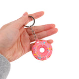 Sidiou Group Donut Cartoon Keychain For Car PVC Key Pendant Creative Small Bread Food Keyring Ornaments Accessories Trinket Gift
