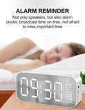 Sidiou Group Table Digital Clock For Home Decor Wireless Bluetooth 5.0 MP3 HiFi Speaker TF FM Hand-free Call LED Mirror Screen Alarm Clock