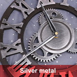 Creative Industrial Gear Silent Wall Clock Decorative Retro Wall Clock Industrial Age Style Room Decoration Wall Art Decor (Without Battery)